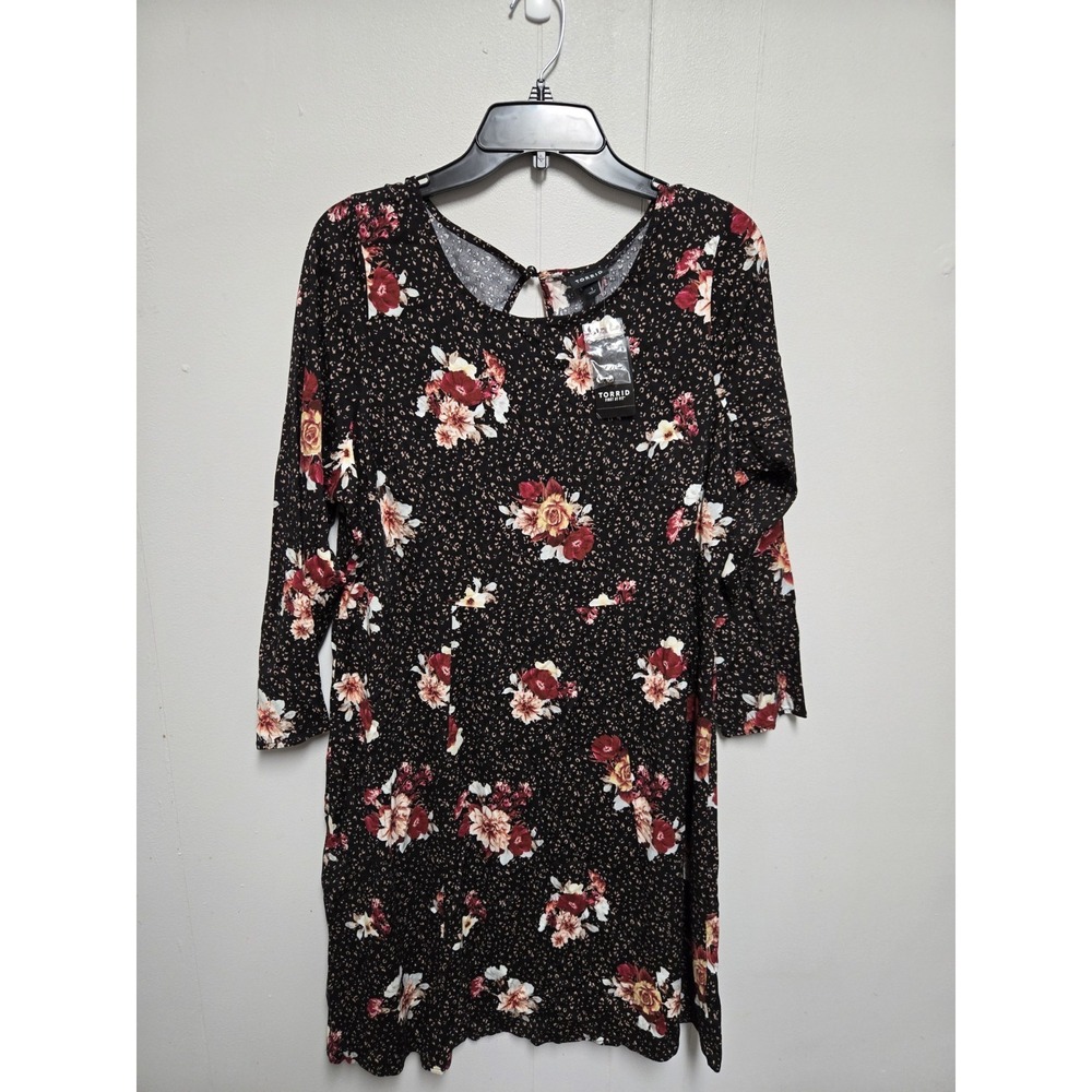 Torrid Black‎ Floral Dress 1 (14-16) New With Tags